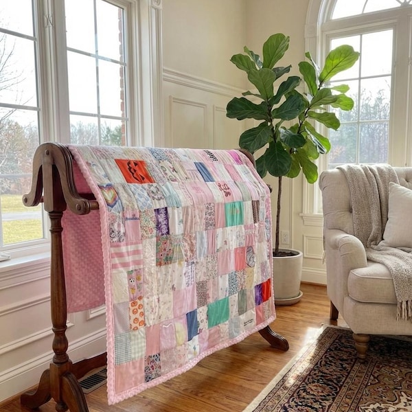 Custom Memory Quilt: Baby Clothes Keepsake, Personalized Crib Quilt