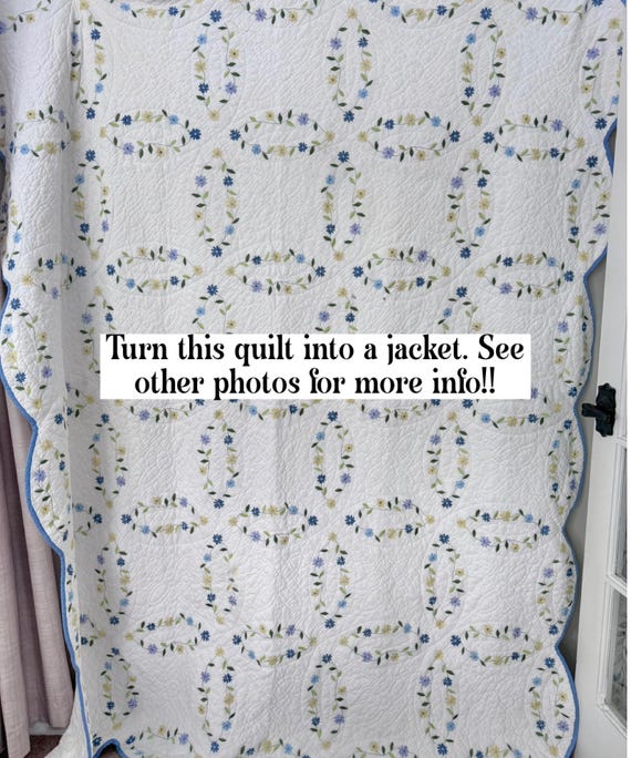 refurbished antique quilt jacket handmade coat made from vintage quilt