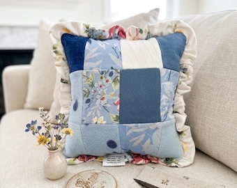 Custom Memory Pillow: Quilted Keepsake Made From Clothing