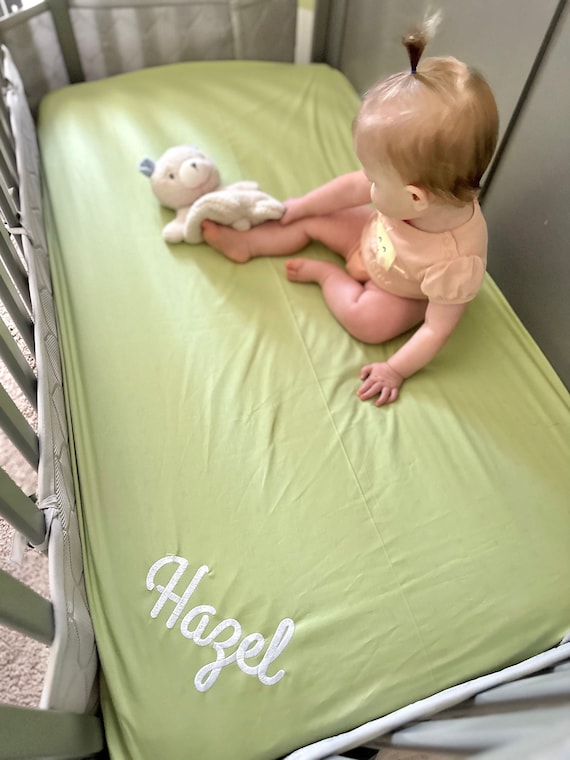 Personalized Crib Sheet Embroidered Crib Sheet Fitted Crib Sheet Baby Etsy