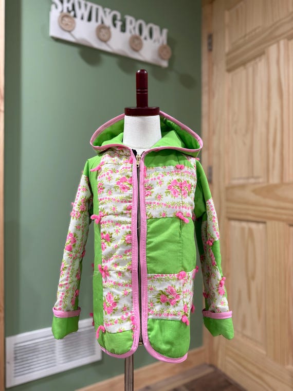 refurbished antique quilt jacket for child handmade coat made from vintage quilt