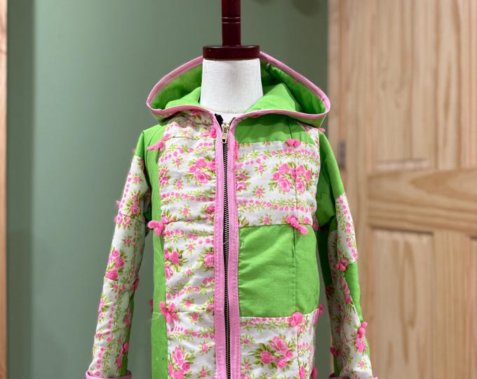 refurbished antique quilt jacket for child handmade coat made from vintage quilt