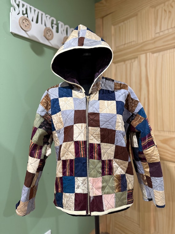 refurbished antique quilt jacket handmade coat made from vintage quilt