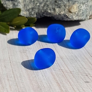 Made to Order Dark Aqua blue lampwork beads, Frosted glass handmade freeform beads, etched sea glass bead