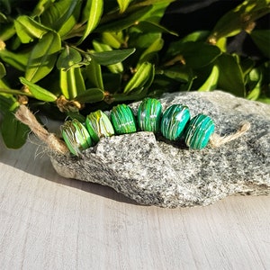 6pcs green lampwork spacer beads silver decor, mix lampwork bead set, glass handmade rondelle donut, jewelry supplies image 2