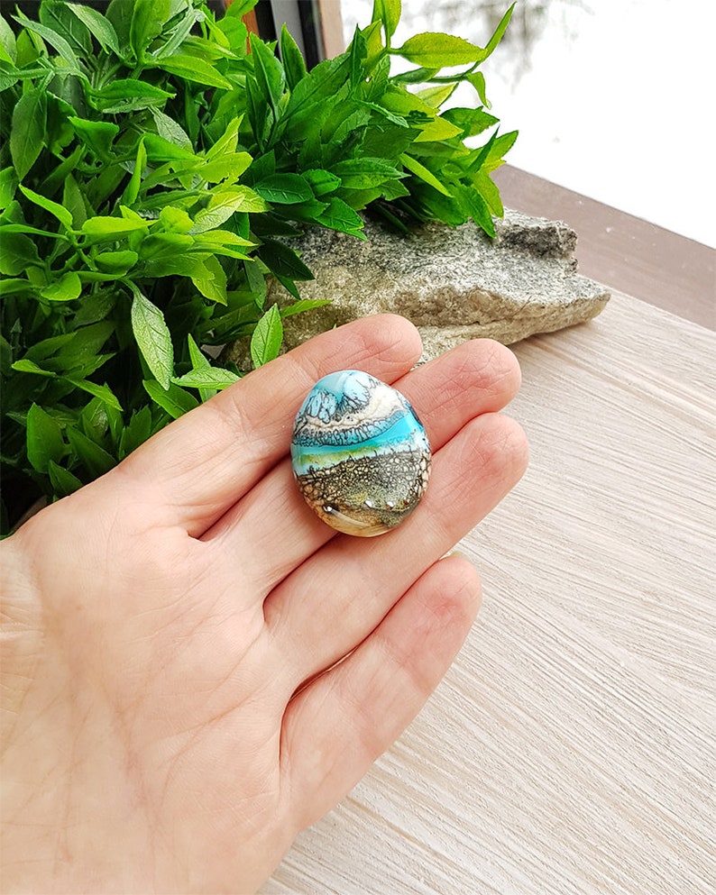 Seaside Beach art Sky blue lampwork focal bead Seaglass Gray blue blass bead Organic Style Handmade jewellery supplies Single bead