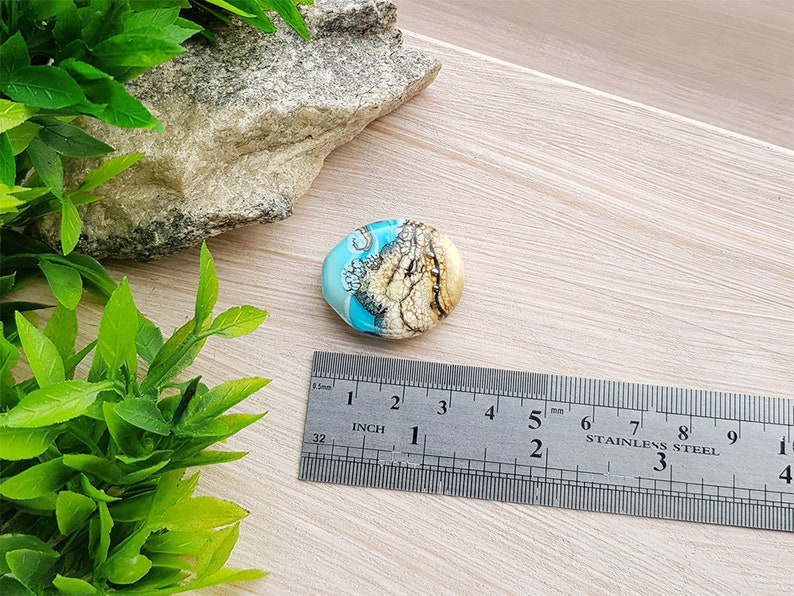 Seaside Beach art Sky blue lampwork focal bead Seaglass Gray blue blass bead Organic Style Handmade jewellery supplies Single bead