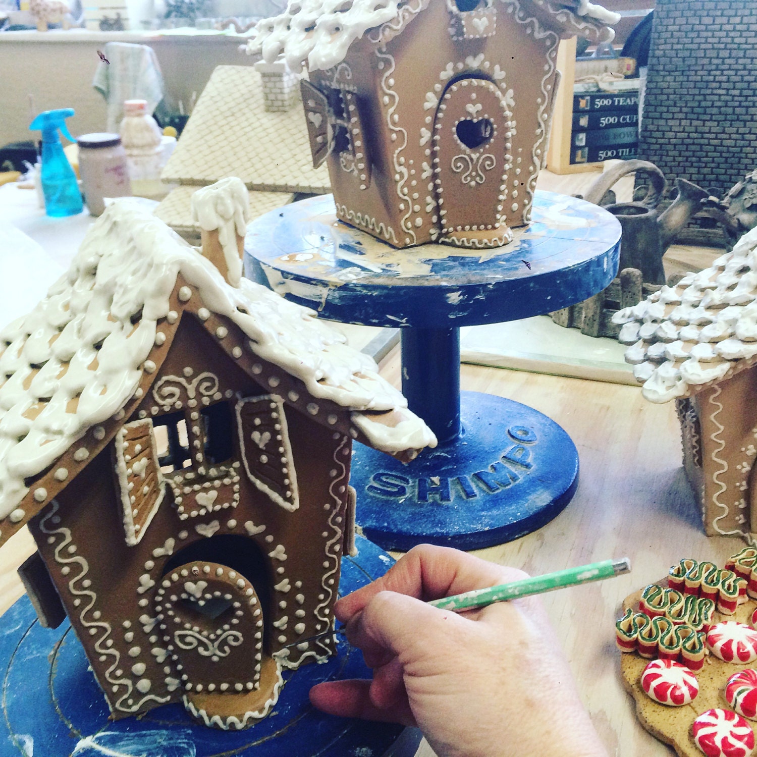 COMMISSION a Gingerbread House Luminary // Ceramic Sculpture Etsy