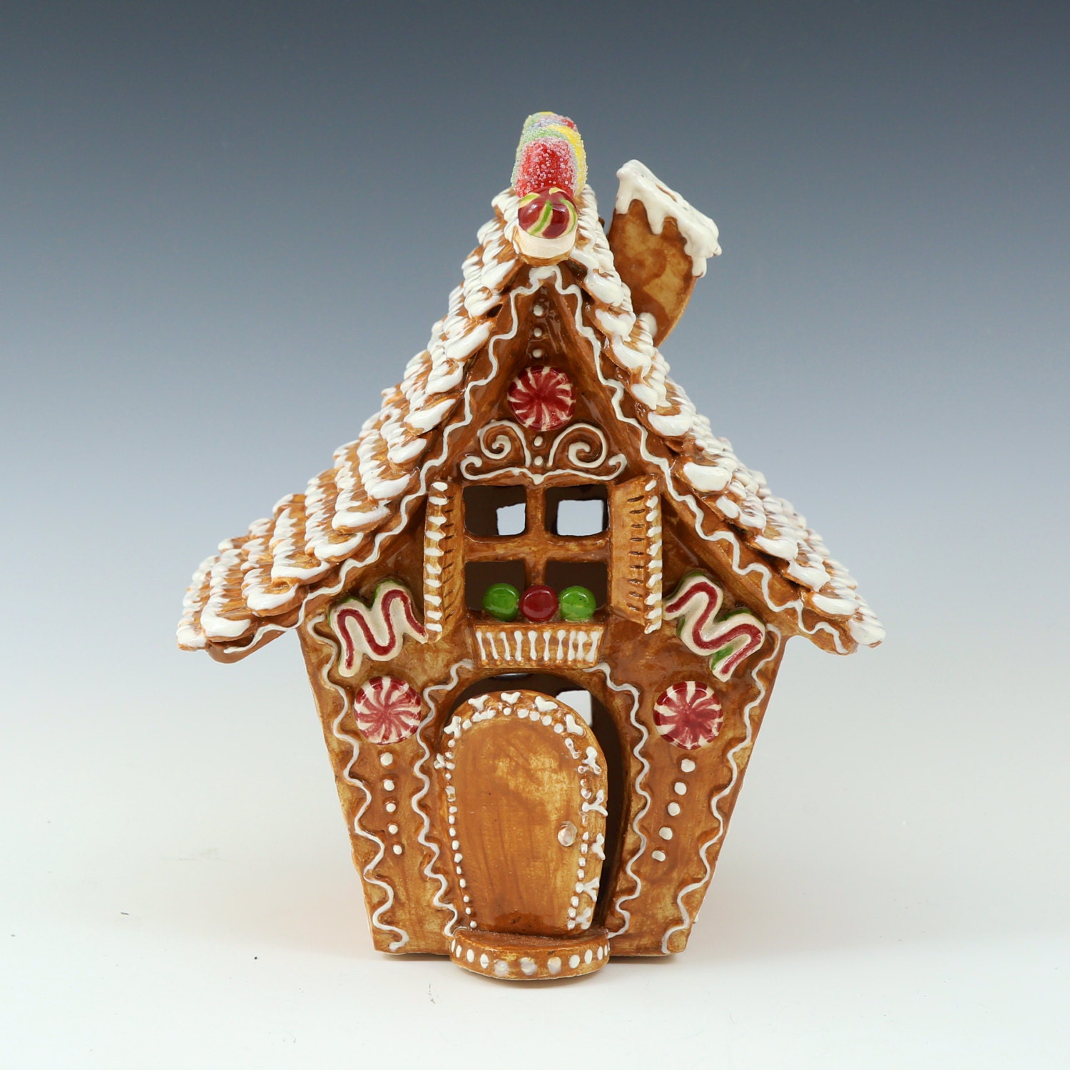 COMMISSION a Gingerbread House Luminary // Ceramic Sculpture Etsy