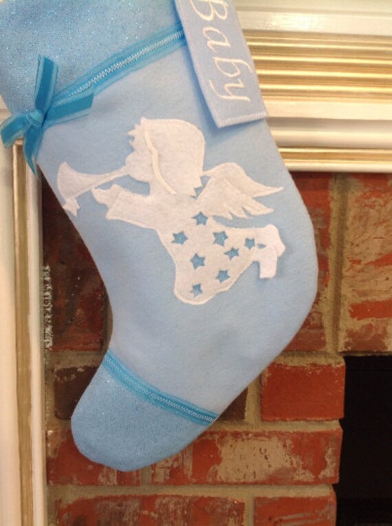 Custom Christmas stockings Pink or Blue Angel Stocking | Etsy