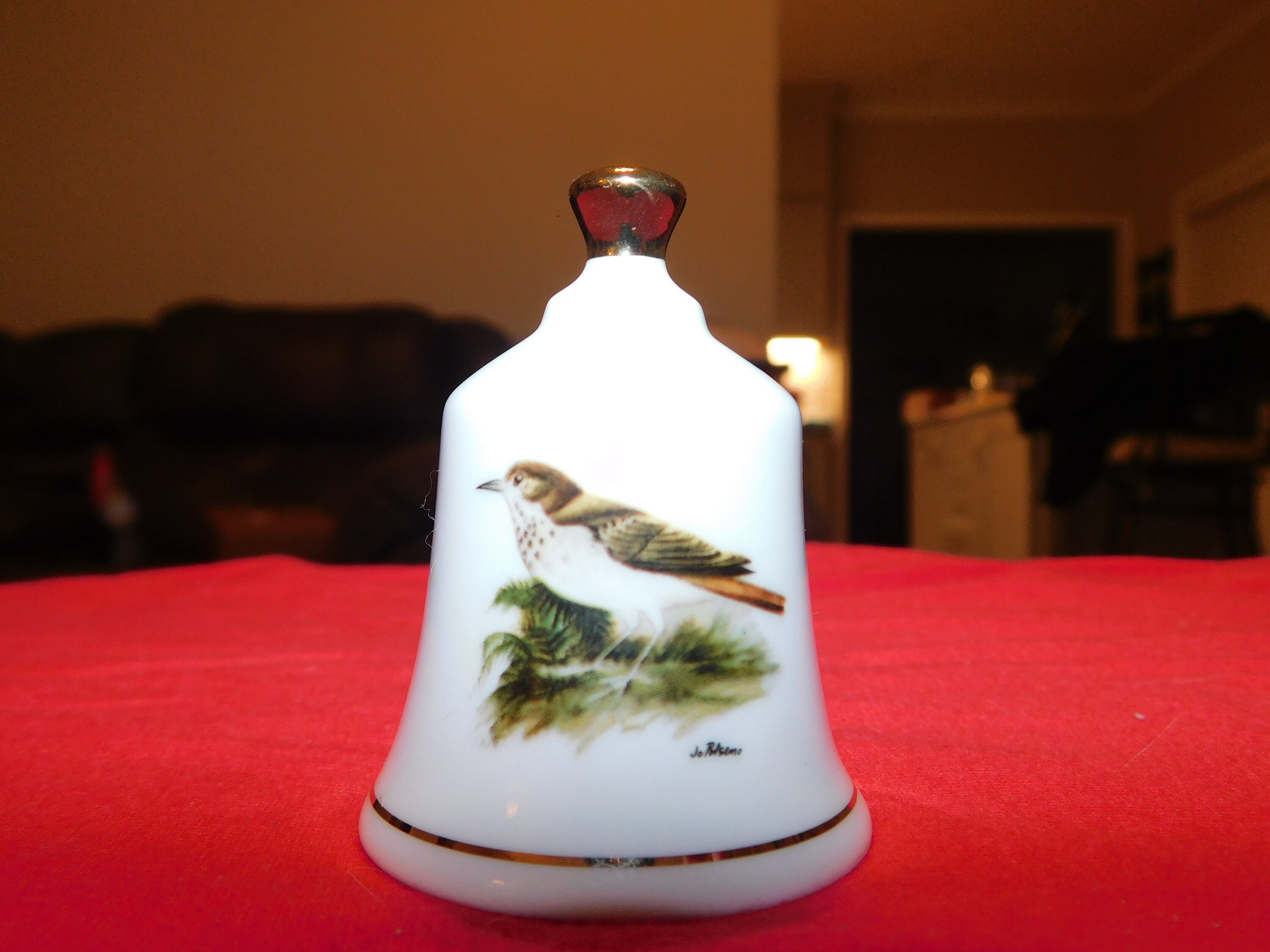 Danbury Mint Mini Bell official state bird collection Vermont Hermit Thrush