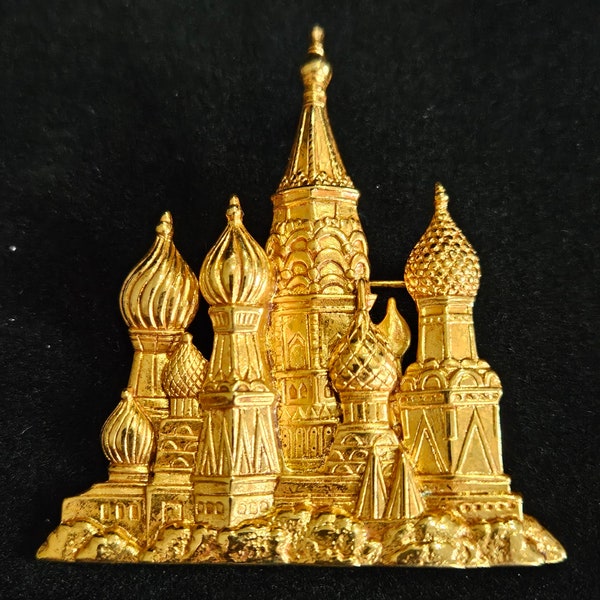 Vintage St. Basils Cathedral Castle Pin/Brooch Signed JJ