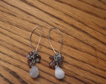 Fashion Drop/Dangle earrings with beads and frosted teardrop