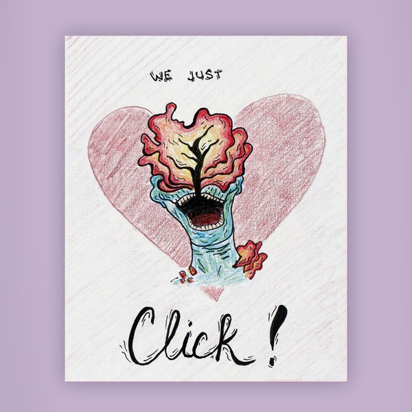 Hand Drawn The Last of Us "We Just Click!" Card | TLOU