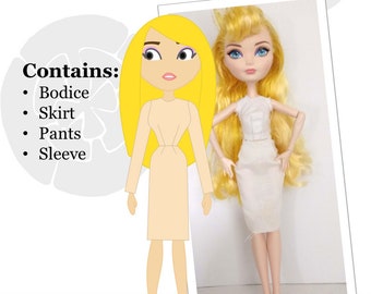 10 1/2-inch Fashion Doll Basic Pattern Set by ModMarigold- Fits Dolls Such as Monster High® -PDF