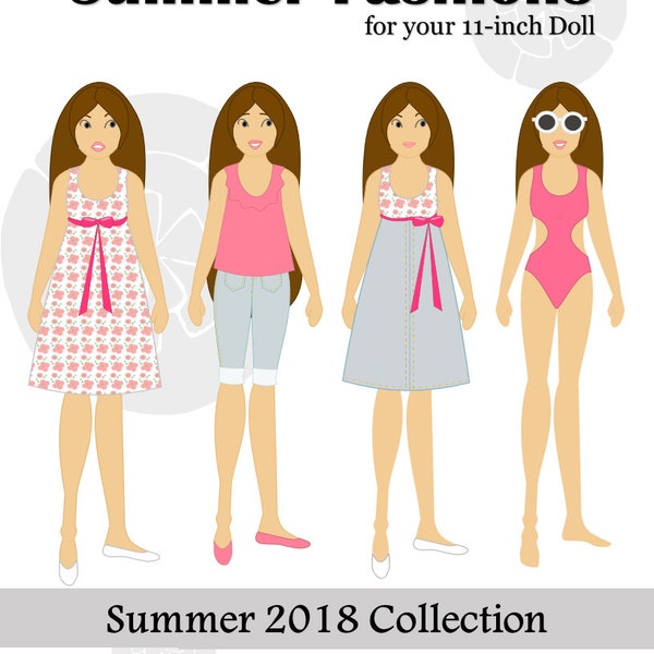 11-inch Fashion Doll Summer Fashions (Summer 2018 Collection) by ModMarigold- Fits Dolls Such as Lammily® -PDF