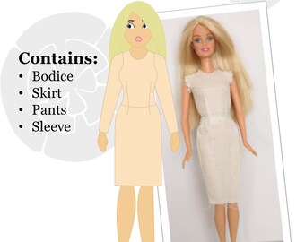 11 1/2-inch Fashion Doll (Standard) Basic Pattern Set by ModMarigold- Fits Dolls Such as Barbie® Fashionista® -PDF