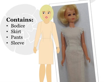 11 1/4-inch Fashion Doll Basic Pattern Set by ModMarigold- Fits Dolls Such as Francie®-PDF
