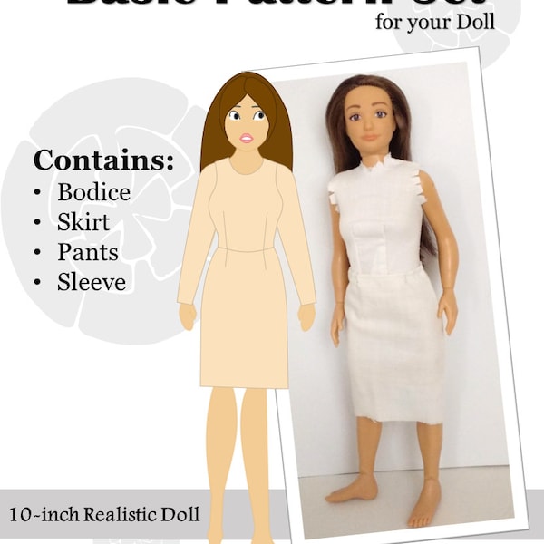 11-inch Fashion Doll Basic Pattern Set by ModMarigold-Fits Dolls Such as Lammily® -PDF