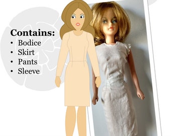 11 1/2-inch (1963) Fashion Doll Basic Pattern Set by ModMarigold-Fits Dolls Such as Tressy® -PDF