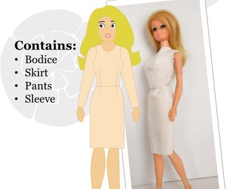 11 1/2-inch Fashion Doll (Vintage) Basic Pattern Set by ModMarigold- Fits Dolls Such as Barbie® -PDF