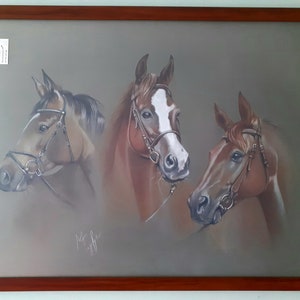 Watercolour original painting of horses (Pals),