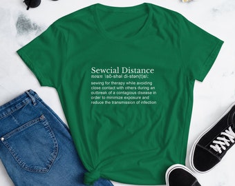 Sewcial Distance definition women's t-shirt