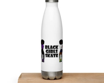 Black Girls Skate Stainless Steel Water Bottle