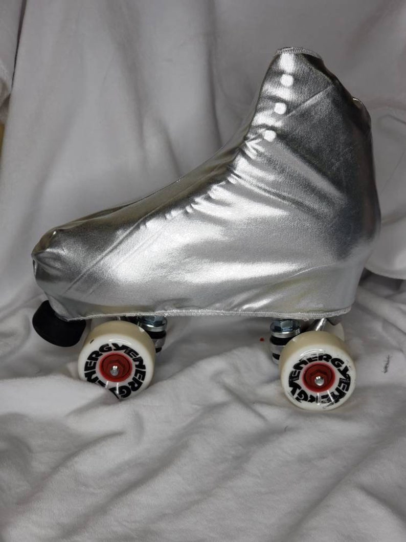 Roller or Ice Skate Covers Chrome metallic