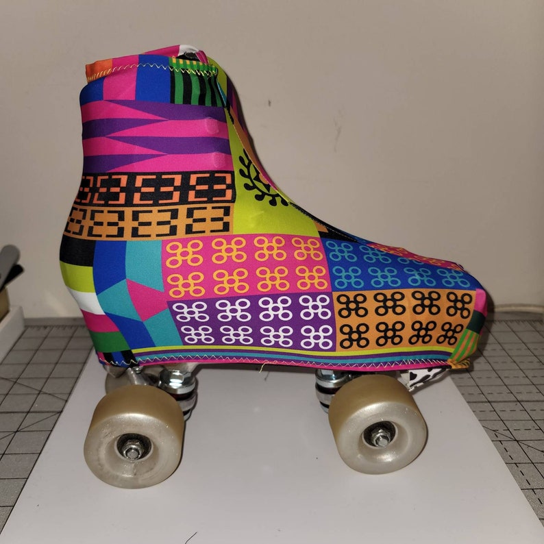 Roller or Ice Skate Covers Pink kente