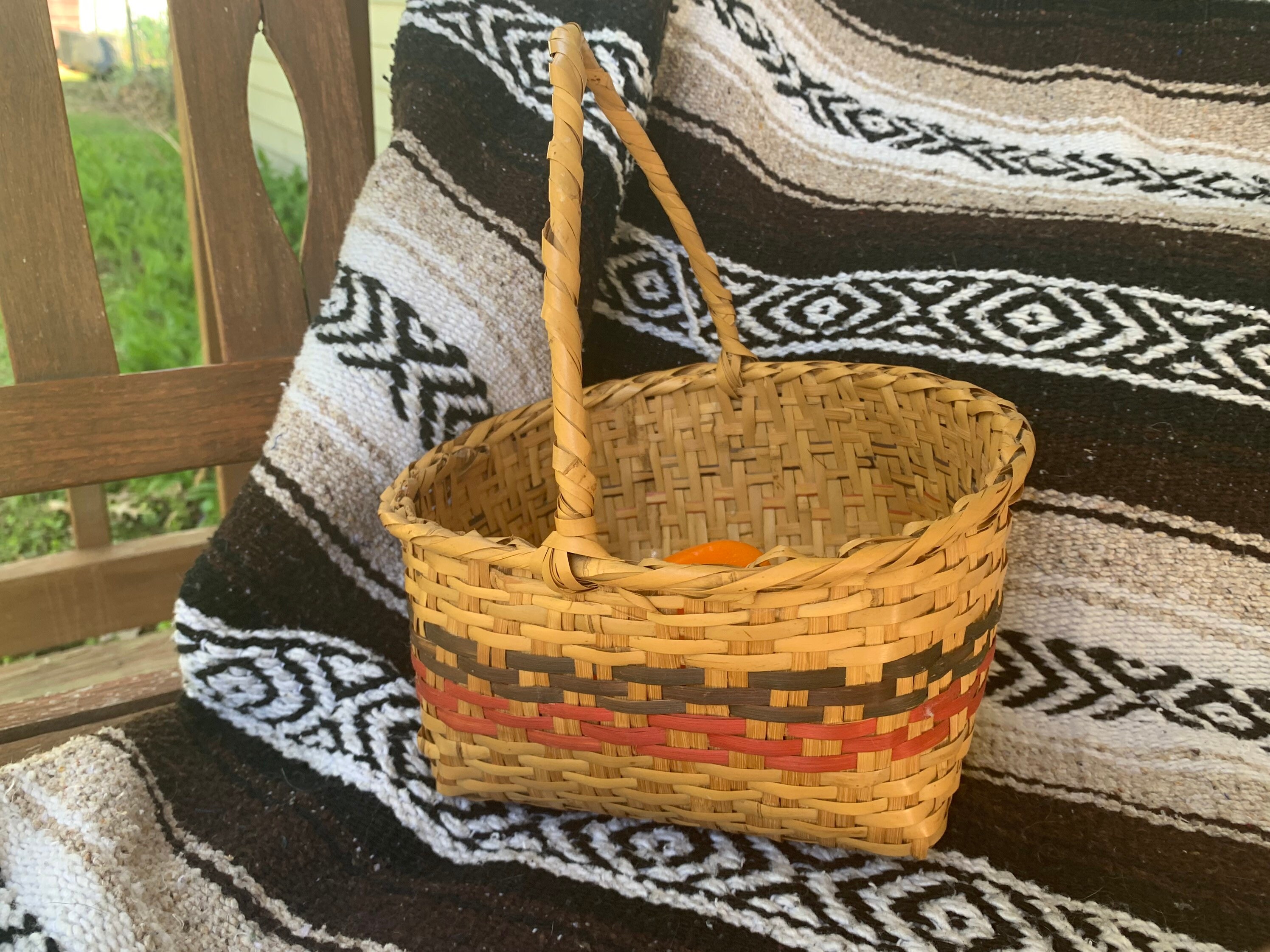 Large Handled Choctaw Indian River Cane Basket Handcrafted Etsy