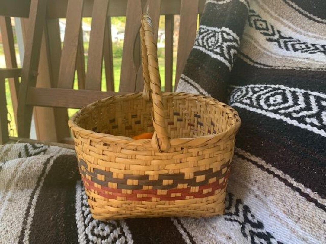 Choctaw Indian River Cane Basket W/ Handle 8.75 Etsy UK