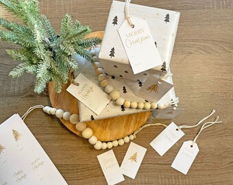 Printable Bundle of Gift Tags and Mini Greeting Cards for Christmas and Holidays