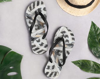 Hebrew Cone Slippers by Hawaii Artist Becky Bennett Summer Beach Sea Shell Flip Flops