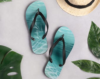 In the Depths Slippers by Hawaii Artist Becky Bennett Beach Flip Flops