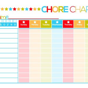 Kids Printable Chore Chart - Etsy