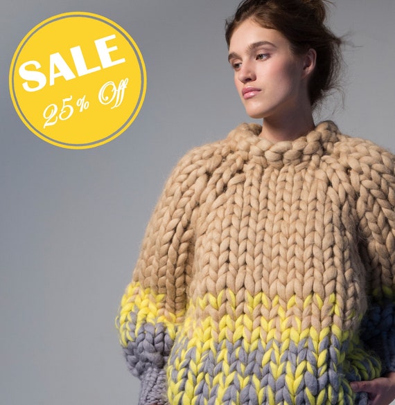 yellow and gray sweater