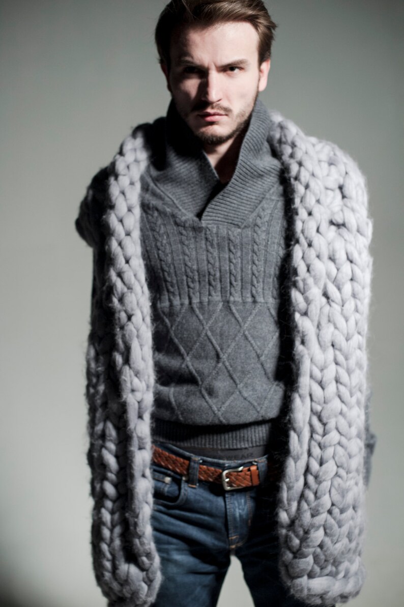 Chunky knit men's knitwear. Knit sweater vest for men. Etsy