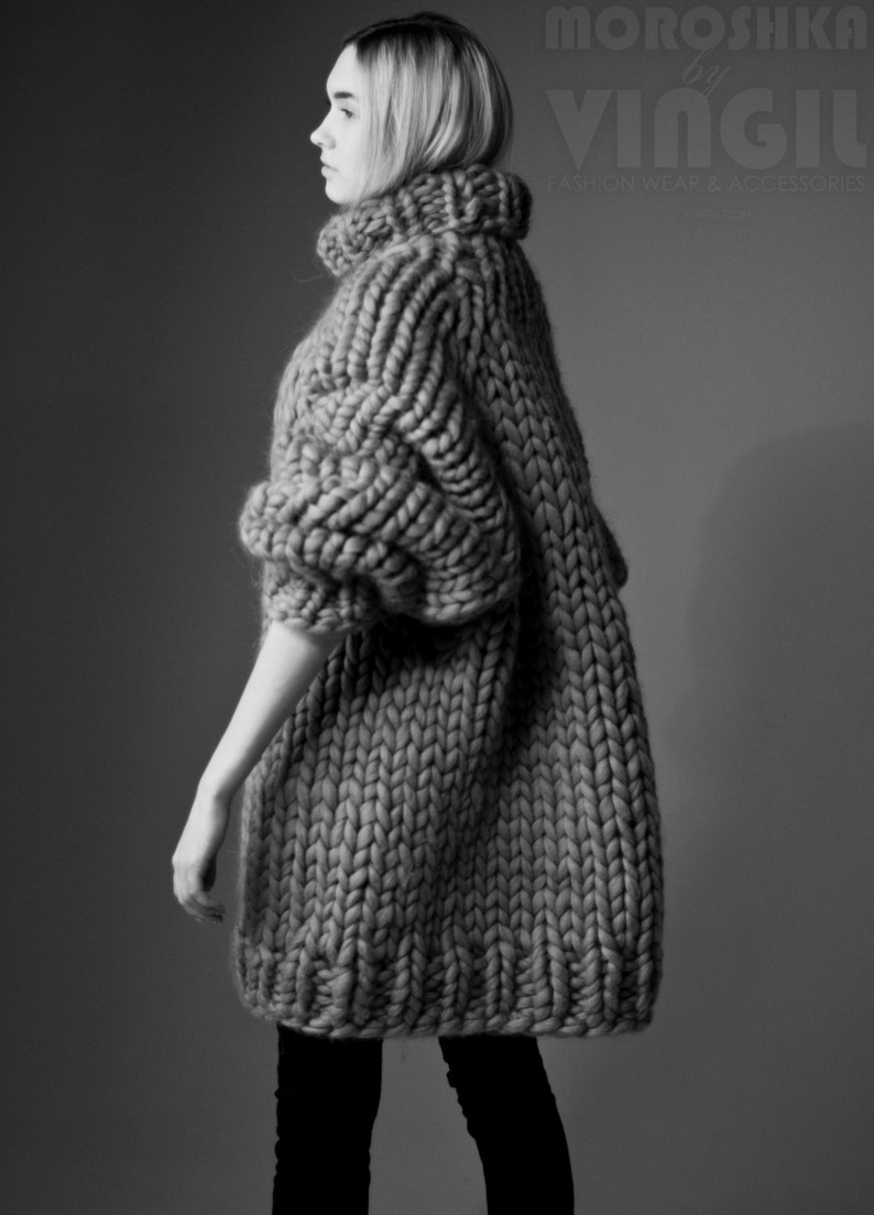 Chunky knit sweater dress. Chunky knitting turtleneck. Her | Etsy