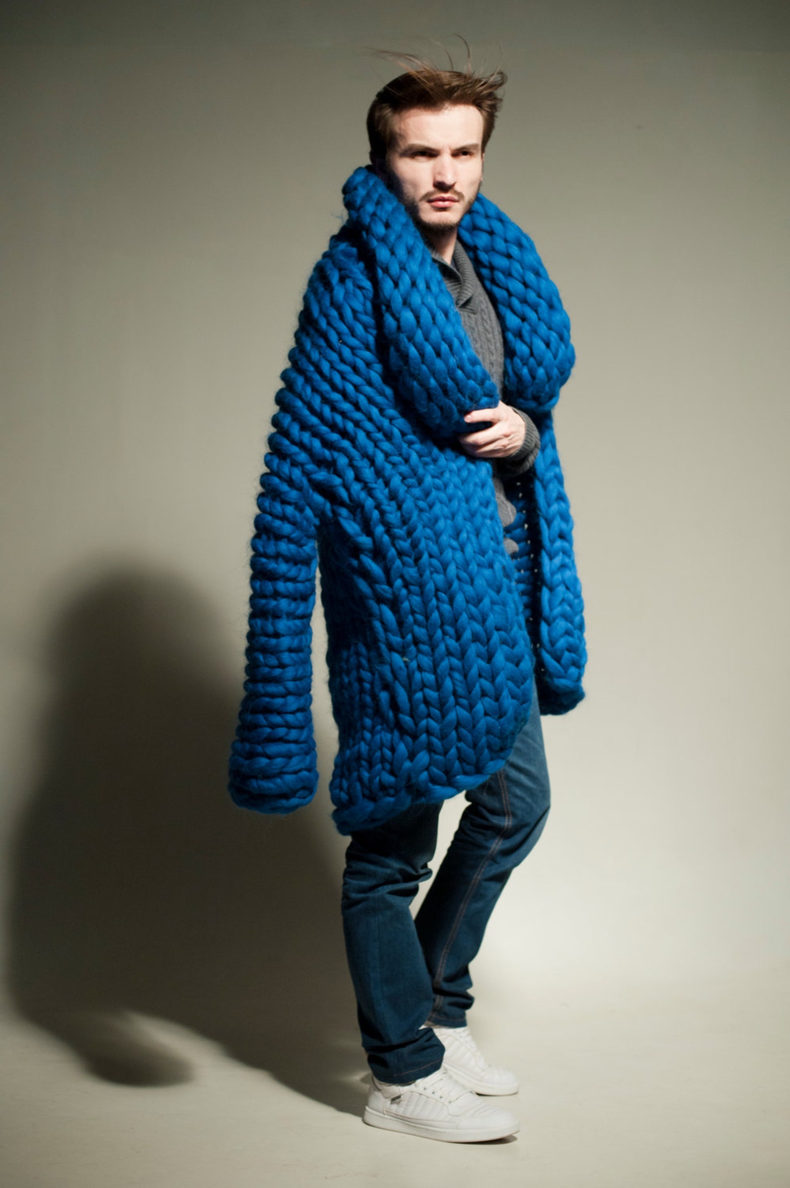 Chunky knit cardigan for men. Chunky mens sweater. Super Etsy