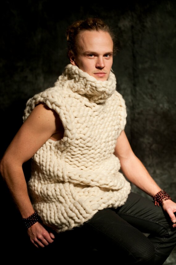 chunky knit sleeveless jumper