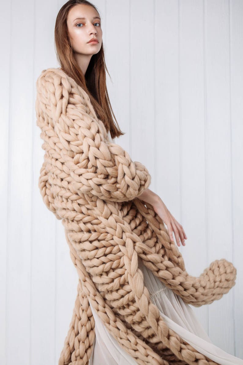 Chunky knit sweater. Big yarn cardigan. Chunky knitting. Bulky Etsy