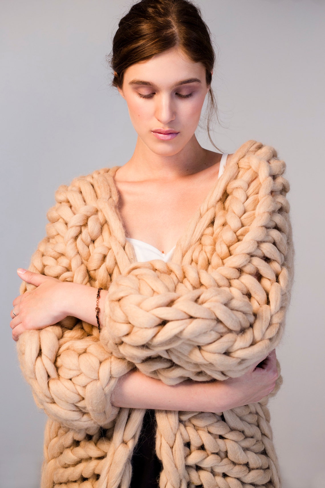 Chunky knit sweater. Big yarn cardigan. Chunky knitting. Bulky Etsy