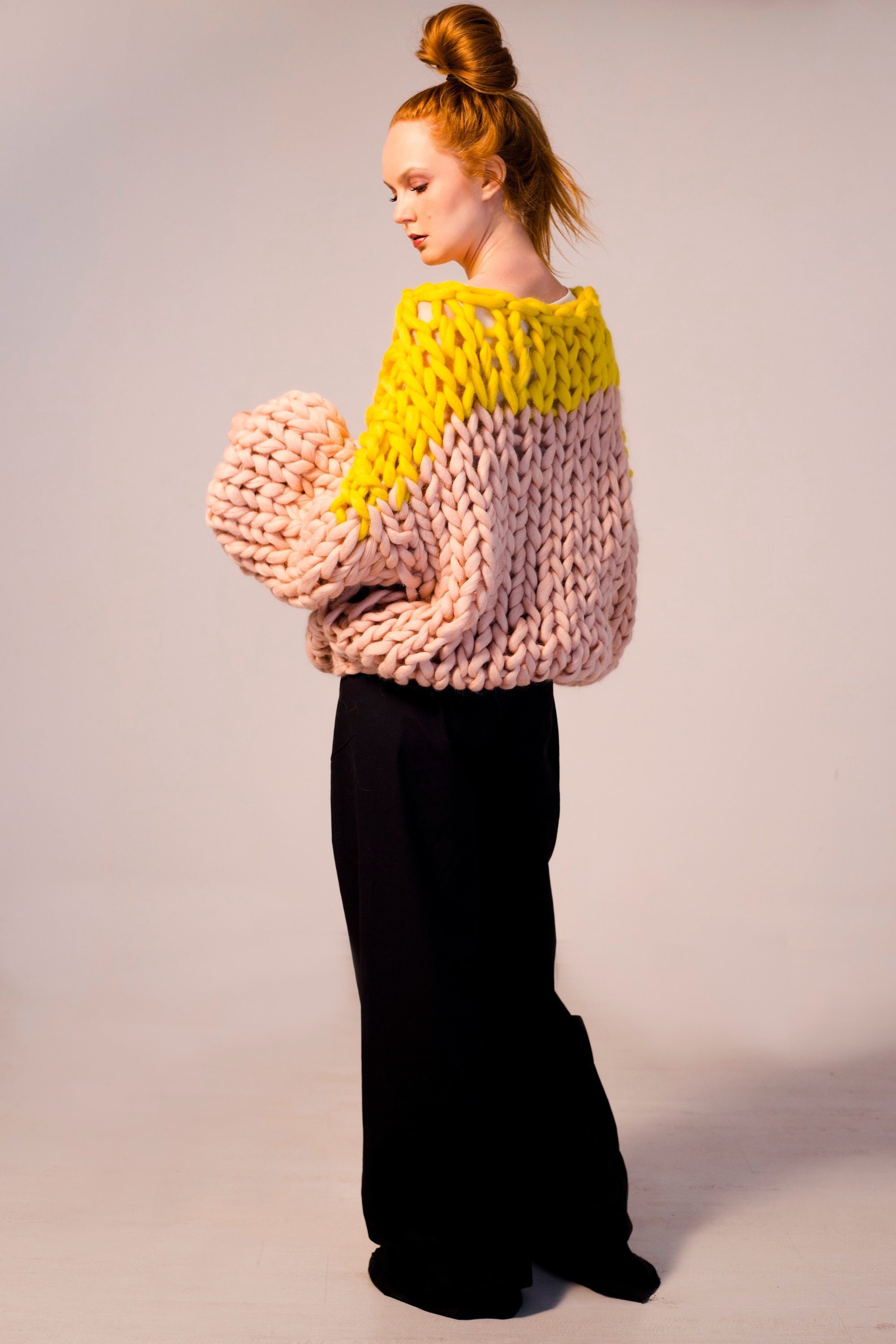 Chunky knit sweater. Big yarn sweater. Chunky knitting. Giant Etsy
