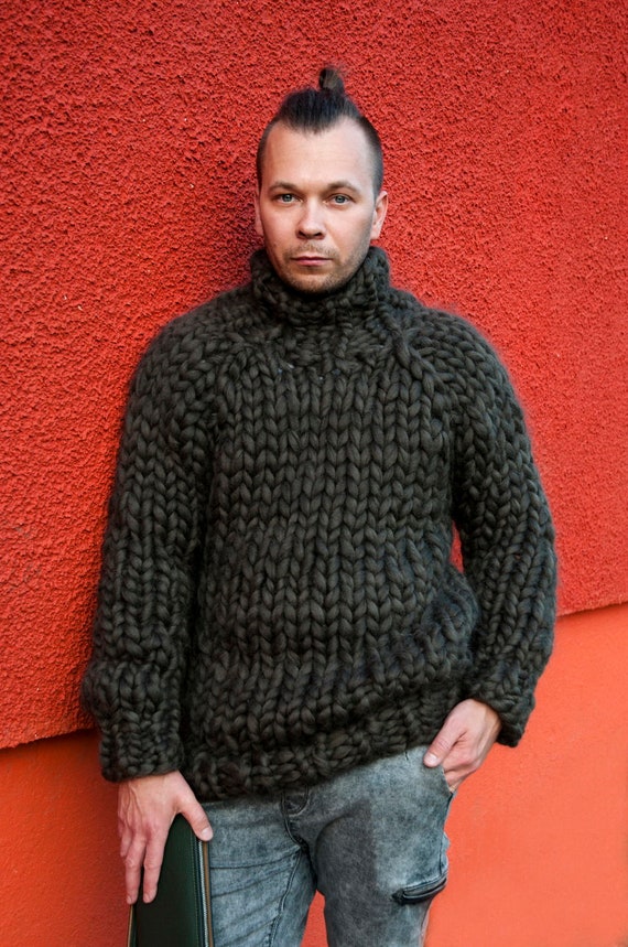 heavy knit sweater mens