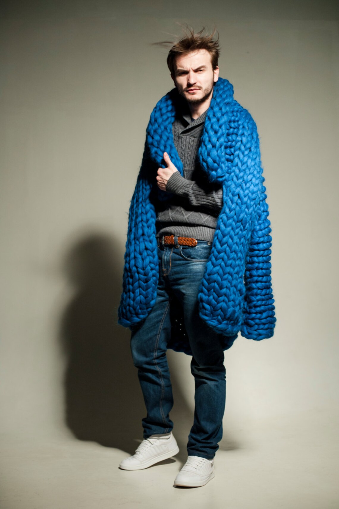 Chunky knit cardigan for men. Chunky mens sweater. Super Etsy