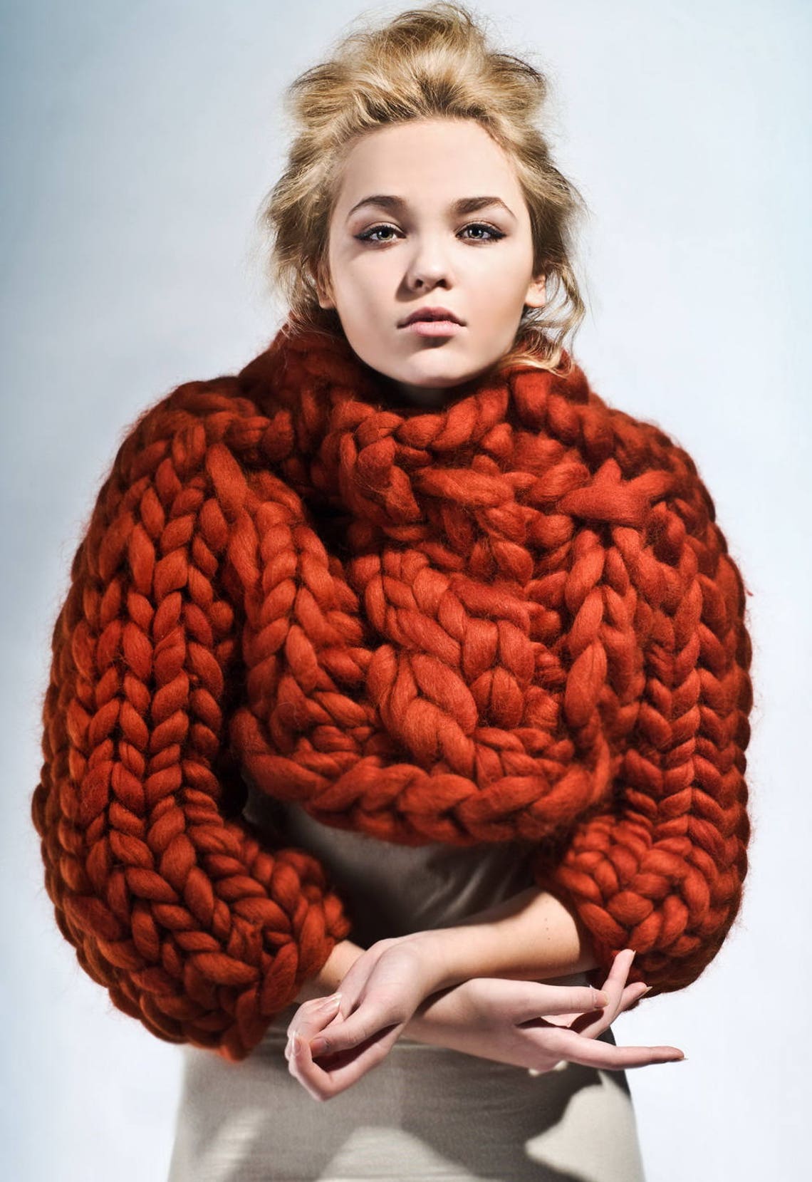 Chunky knit sweater. Giant knit turtelneck. Chunky sweater. | Etsy