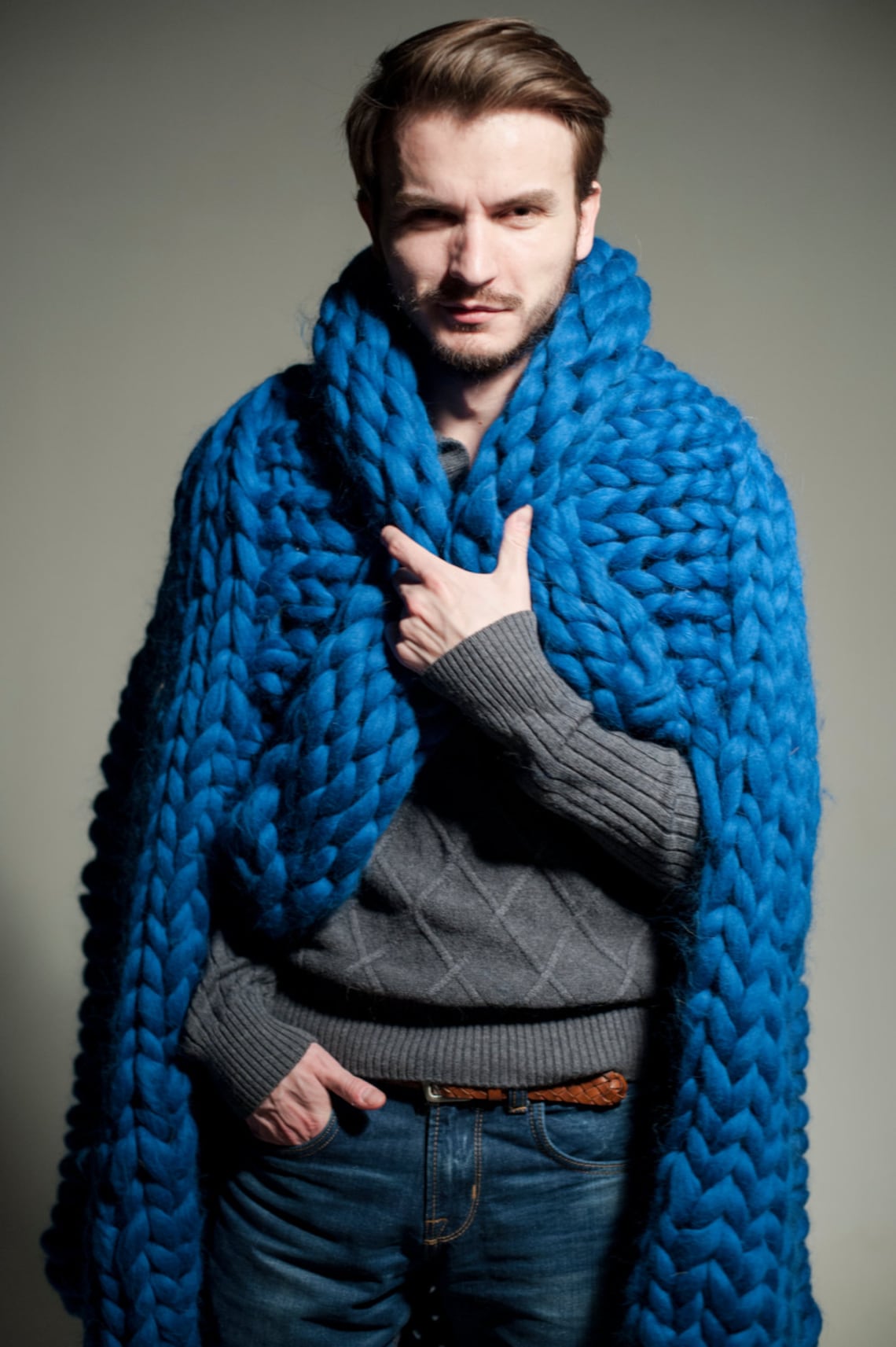 Chunky knit cardigan for men. Chunky mens sweater. Super Etsy