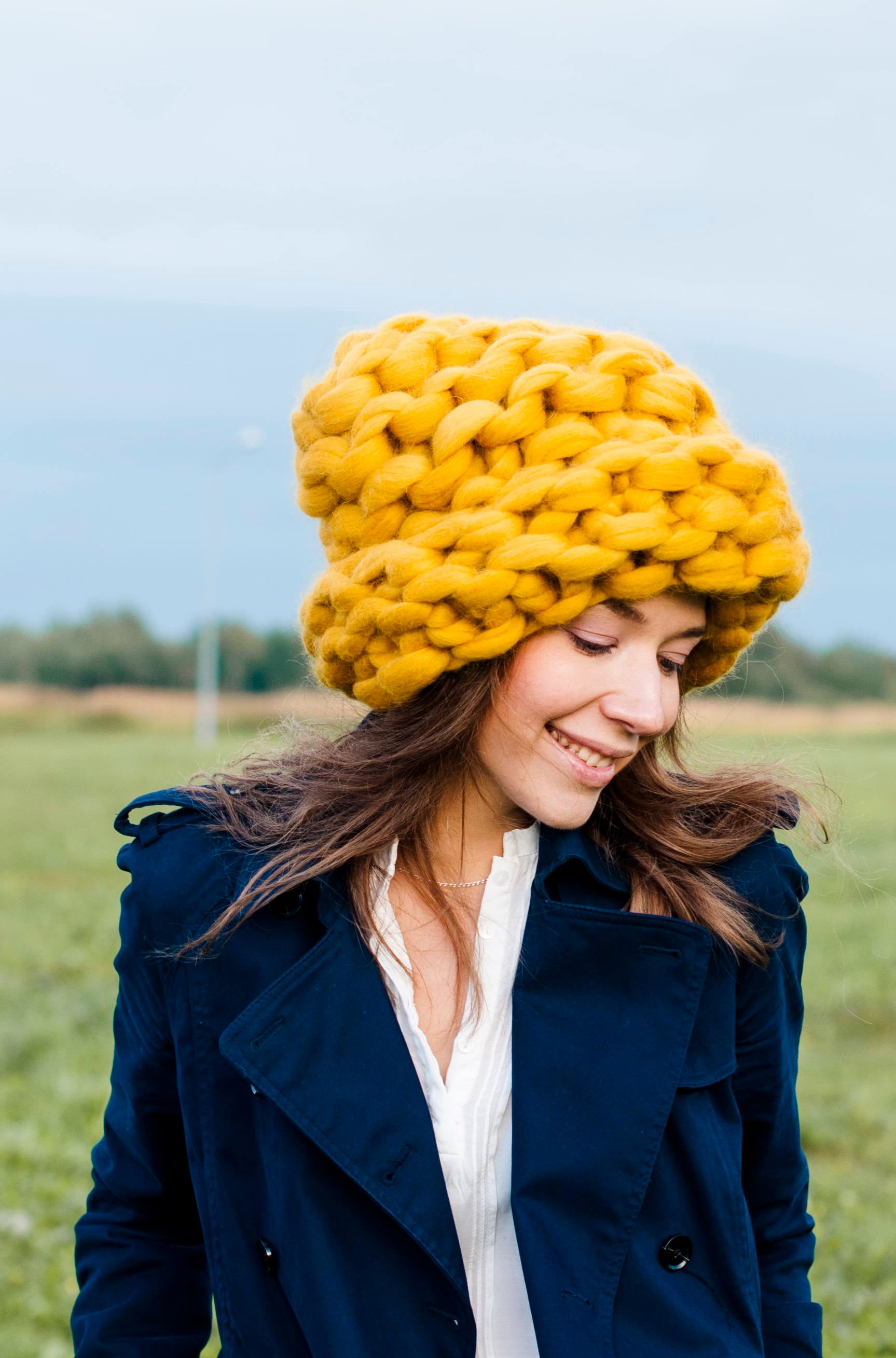 Oversized chunky knit beanie Clearance