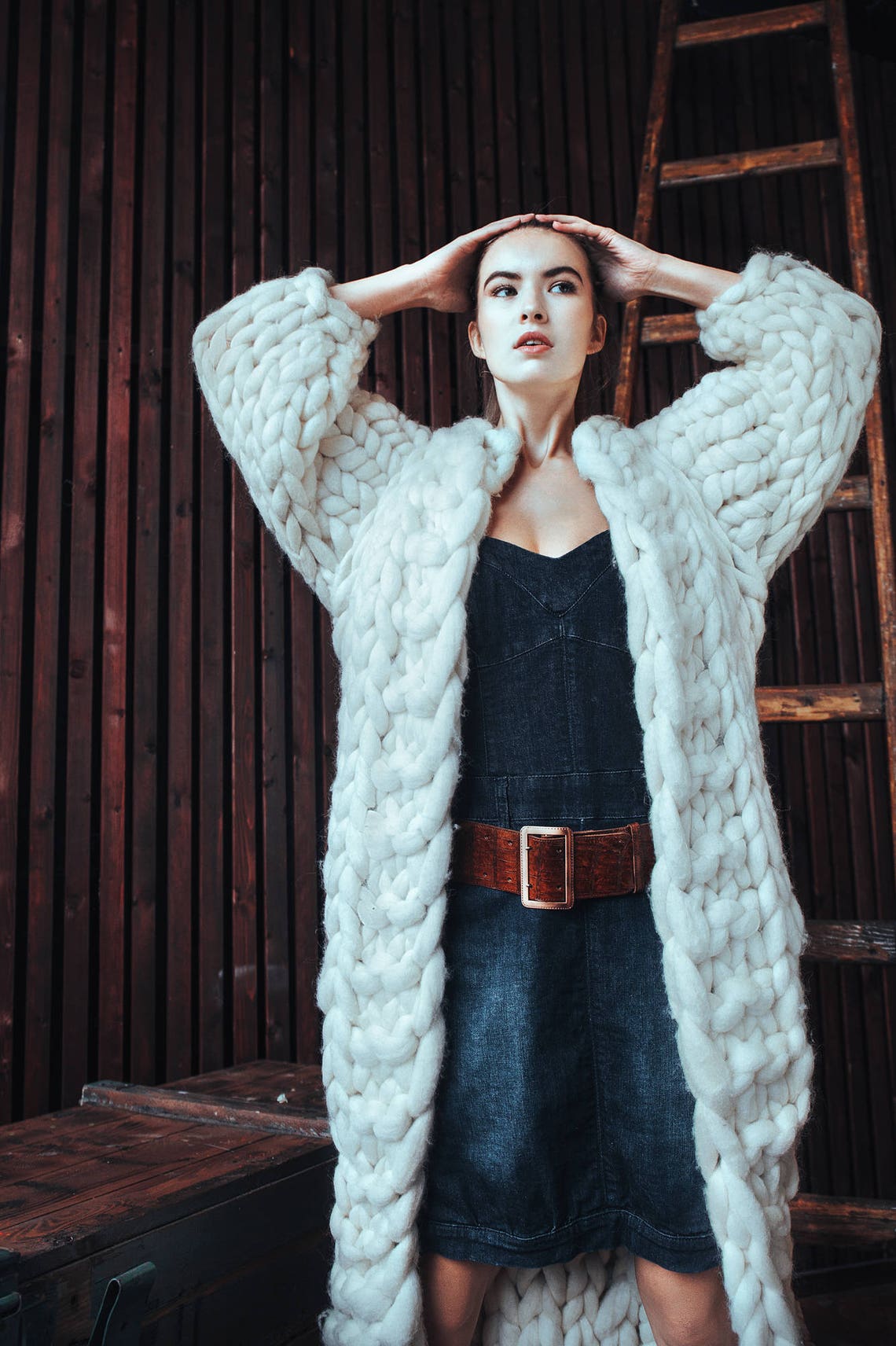 Chunky knit cardigan. Giant knit coat. Chunky knitting. Her Etsy